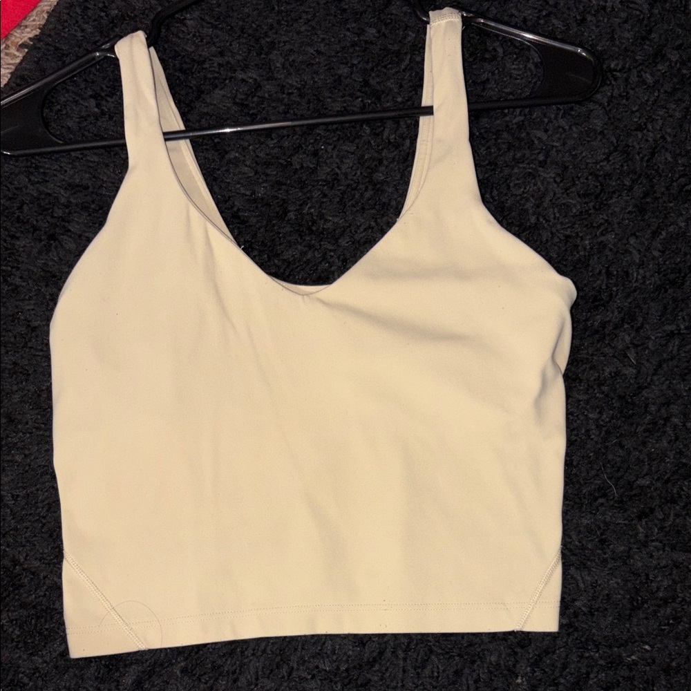 lululemon athletica Cream Cropped Scoop Tank